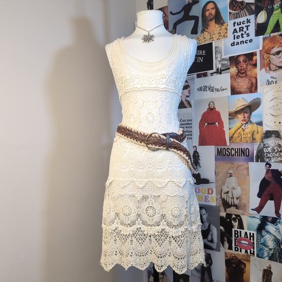 blue island Dresses & Skirts - Festival Summer Crochet Mini Dress